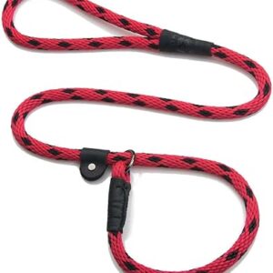 Mendota Pet Slip Leash - Dog Lead and Collar Combo - Made in The USA - Black Ice Red, 1/2 in x 6 ft - for Large Breeds