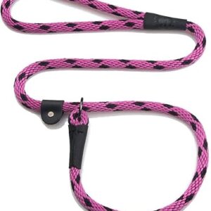 Mendota Pet Slip Leash - Dog Lead and Collar Combo - Made in The USA - Black Ice Raspberry, 1/2 in x 6 ft - for Large Breeds